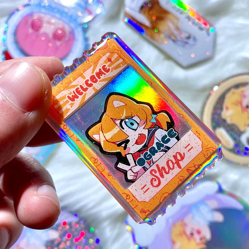 Custom Opaque Holographic Acrylic Keychains - Image 8