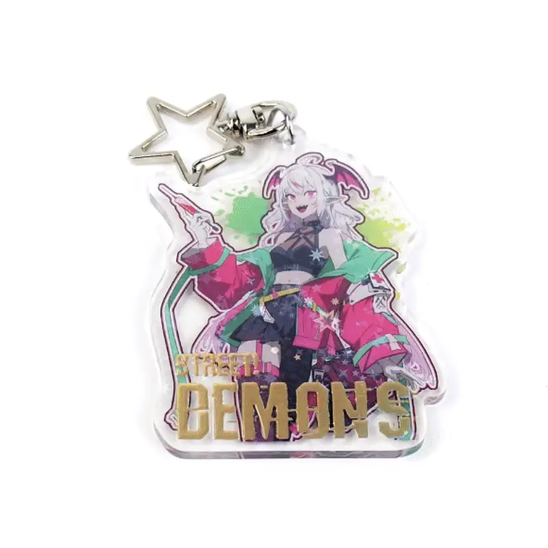 Custom Cold Foil Stamping Holographic Clear Acrylic Keychains